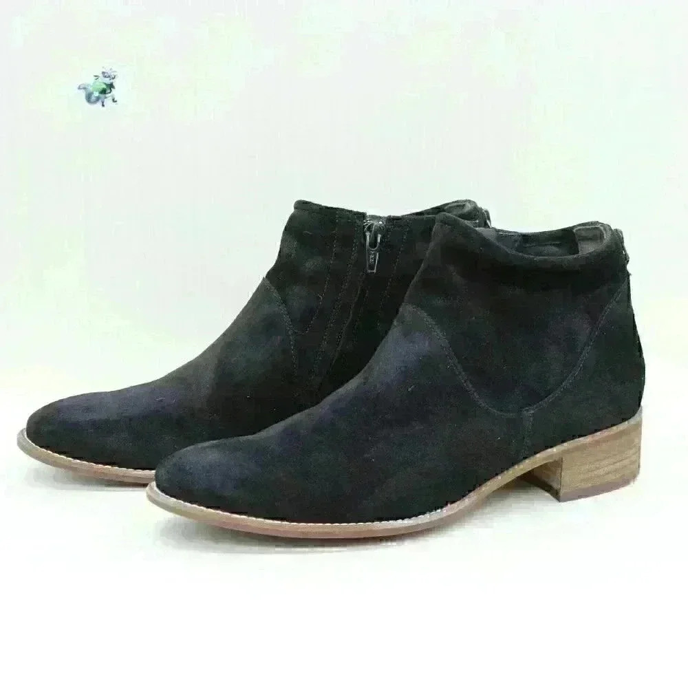 Paul Green Women’s Black Suede Leather Zip Ankle Fashion Boots Size UK 6.5/US8.5